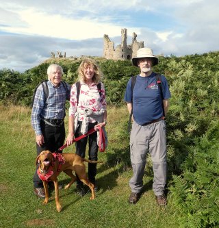 walkers at castle